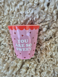 Melamine Cup with Pink Snoopy Print
