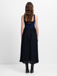 Leighton Denim Midi Dress Black Blue