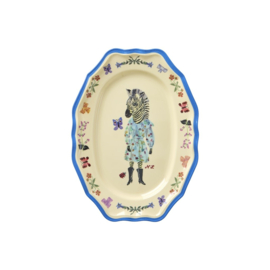 Melamine Medium Serving Dish Blue - Nathalie Léte Print