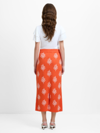 Imelda Ditsy Floral Midi Skirt Paradise Orange/Porcelain