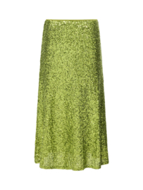 Elena Sequin Midi Skirt Olive Green