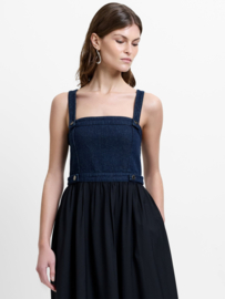 Leighton Denim Midi Dress Black Blue