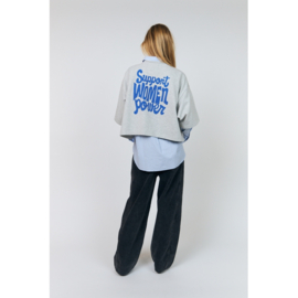 Dan Boxy Sweatshirt 3/4 Light Grey Melange