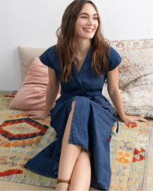 LAATSTE Denim Midi Shirt Dress Blue 525RIXA721 MAAT M