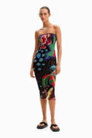 Bandeau Midi Jurk Junglemotief 24SWMK14