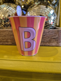 Medium Alphabet Cup B (r) Stripes