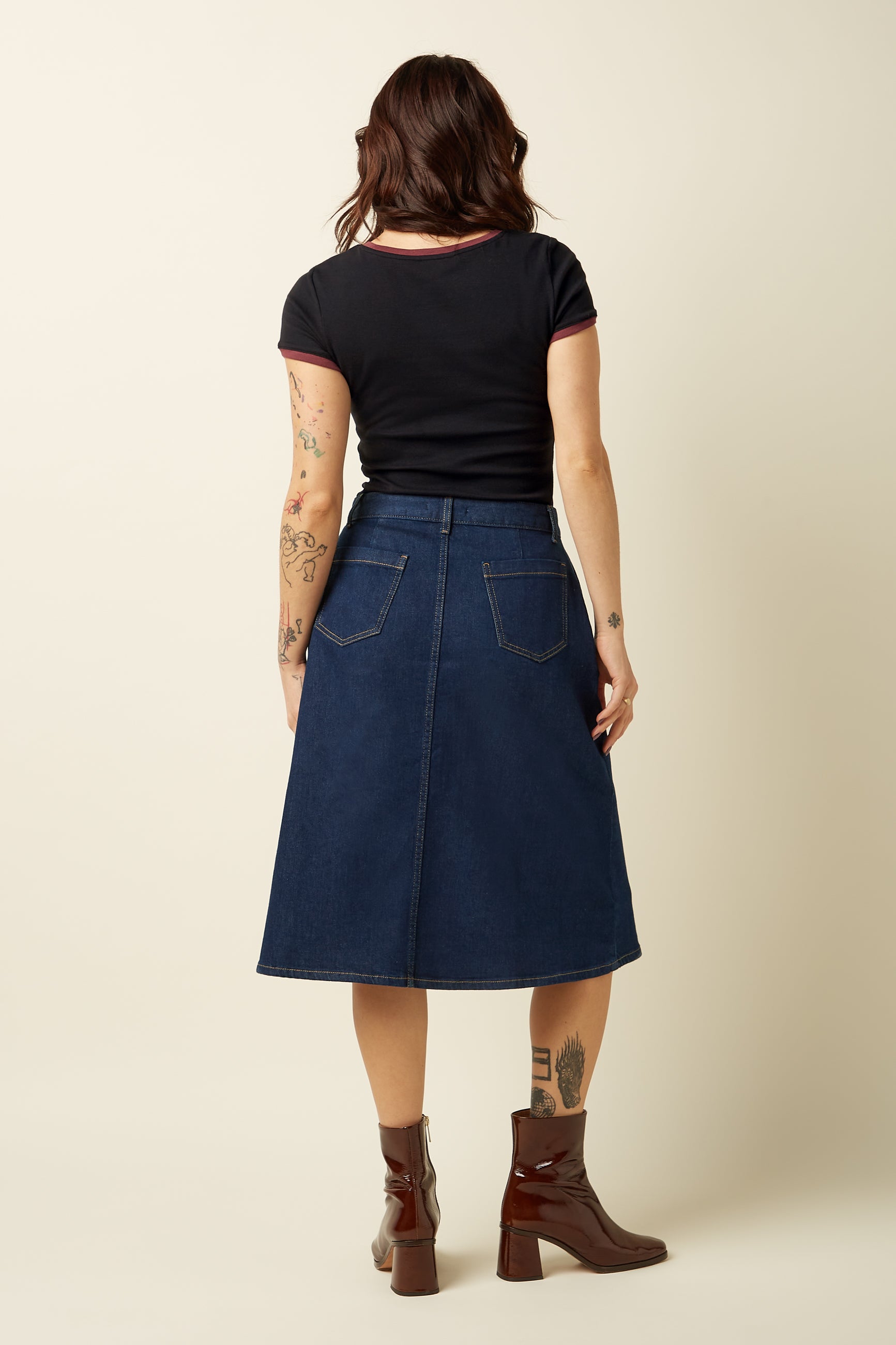 Marie Skirt Onyx Denim