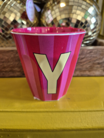 Medium Alphabet Cup Y (r) Stripes