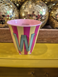 Medium Alphabet Cup W (r) Stripes