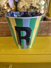 Medium Alphabet Cup R (b) Stripes