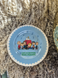 Melamine Side Plate with Soft Blue Snoopy Print