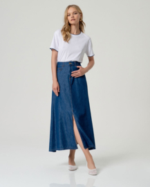 Maxi Skirt With Slit Blue
