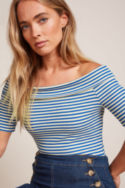 LAATSTE Nives Top Mariniere Stripe Bluing 09805-490 MAAT M
