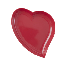 Melamine Heart Plate in Red Kiss Color