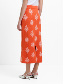 Imelda Ditsy Floral Midi Skirt Paradise Orange/Porcelain