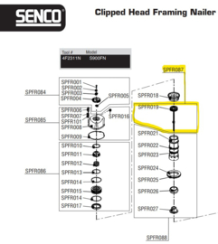 Onderdeel Senco SPFR087 Slagpen S900FN (incl. O-ring SPFR019)