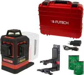 Futech Multicross 3D 18V MAX Kruislijnlaser Groen (incl. 1 adapter)