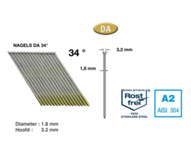 HUISMERK DA afwerkspijker Ø1,8 - 38MM RVS doos a 4.000 stuks