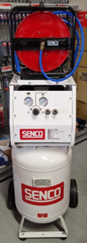 Senco geluidsarme compressor AC24080 inclusief Premium mobiele slanghaspel 30mx8mm