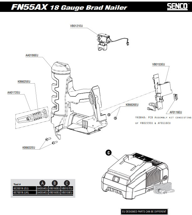 Onderdeel Senco VB0121 Trigger S A Fusion Senco Fusion F18
