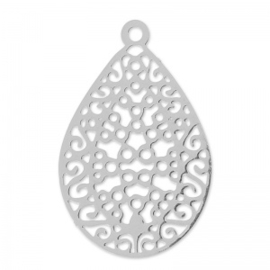 Pendentif couler argent 24x16mm rhodium / 2 pièces/ KD49302