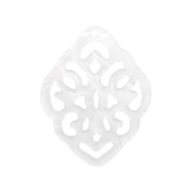 Pendentif baroque blanc  ca. 42x30mm  / 2  pièces  / KD60710