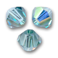 SW/291 - 4mm  Swarovski Bicone  5328 Indian Sapphire  AB / Per 50 stuks