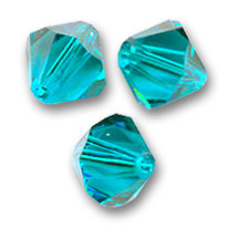 SW/6 - 3mm  Swarovski Bicone  5328  Blue Zirkon AB / Per 50 stuks