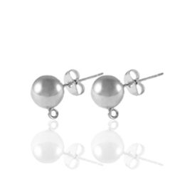 Tige boucles d'oreilles 5mm Argent / 4 pièces  / KD80518