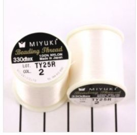 Miyuki Nylon Rijgdraad B -  0.25mm - Gebroken wit    - 50 meter - Nummer 2