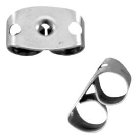 Bouchons boucles d'oreilles en métal Argenté/ 10 pièces / KD22772
