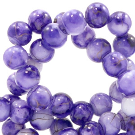 Violet - blanc  4mm / 100 pièces/ KD49473