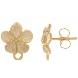 Boucles d'oreilles Fleur (24K dorée) 12x10mm / KD681 / set 2 pièces