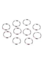 8mm Dubbel ringetjes nikkelkleur / 5 gram( Ca 58 stuks) / KD30615