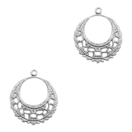 Pendentif Baroque  22mm  Argent Antique / 2 pièces / KD45909