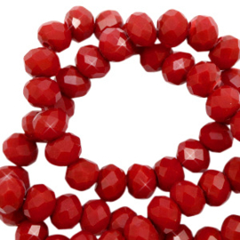 Rouge Maroon pearl shine  Facette  6x4mm / Cordon 88 pièces / KD65596