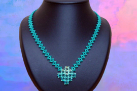 Ketting  Turquoise  met  hanger van High Quality Crystals  (K- 163)