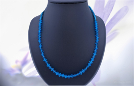 Collier perles bleus  (K-107)