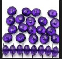 7x4mm Facette Mauve foncé  / 50 pièces / KD348