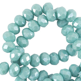 Light teal blue Facet 8x6mm/ Per stuk  / KD82890