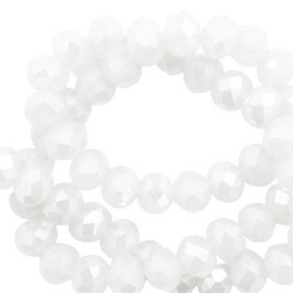 Blanc enrobage apreçu perle (coating ) 6x4mm / 100 pièces/ KD60992