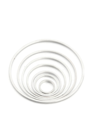 Set ringen  rond van 8mm- tot 38mm zilverkleur / set / KD29080