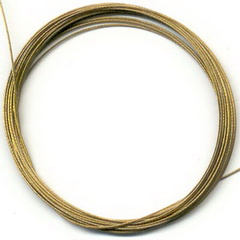 Staaldraad met coating 0.38mm  Goud / 10 meter / KD402