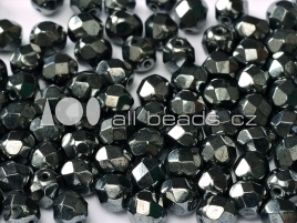 Jet Hematite Fire Polished  4mm / 100 stuks / KD711