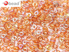 O bead  Crystal  Orange Rainbow 2x4mm / 5 gram / KD61043