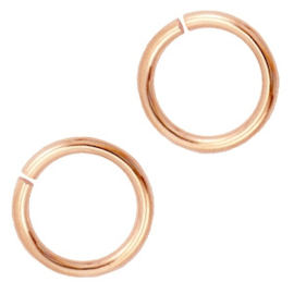 12mm Enkel ringetjes  DQ  Rosé Goud / 28 stuks / KD37275