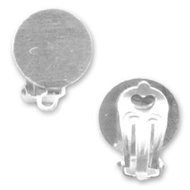 Clip oorbellen  13mm, zilver plated  / Per set / KD7