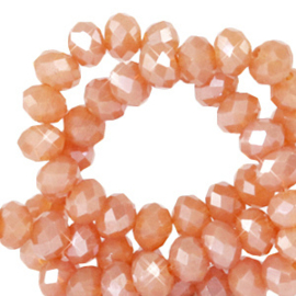 Amber orange-pearl shine coating 4x3mm /Cordon +/- 140 pièces / KD72267
