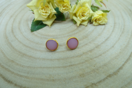 Boucles d’oreilles tige Rose mate (O-112)