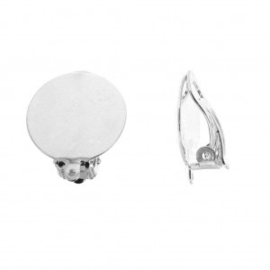 Clips Boucles d'oreilles   18mm, Argent plaqué  / Par set / KD9